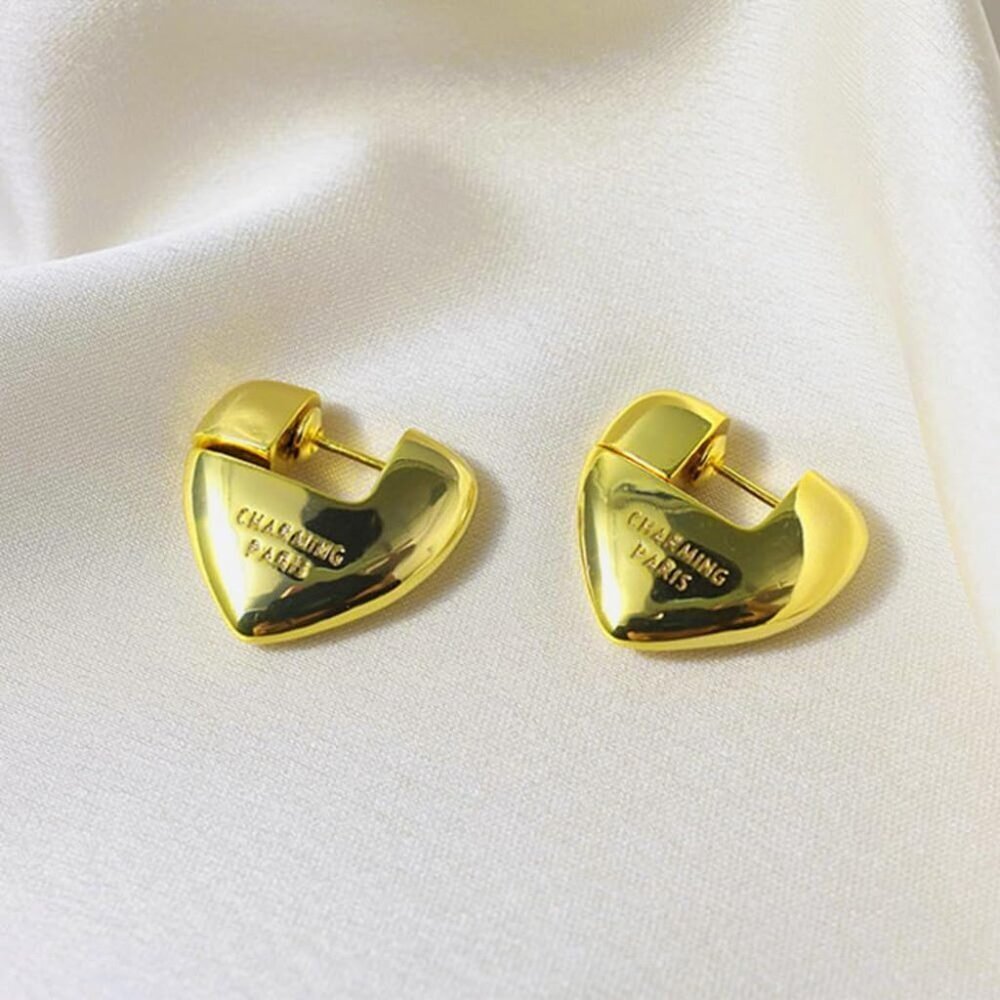 Letter Heart Star Earrings Sterling Silver Gold Plated Women Jewelry - Picture 8 of 9